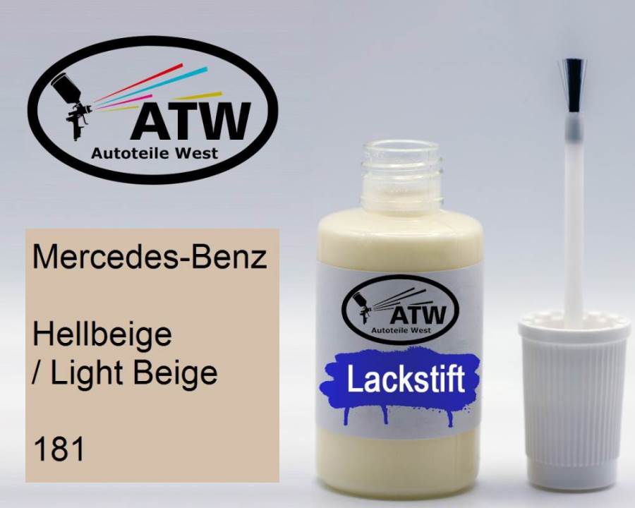 Mercedes-Benz, Hellbeige / Light Beige, 181: 20ml Lackstift, von ATW Autoteile West.